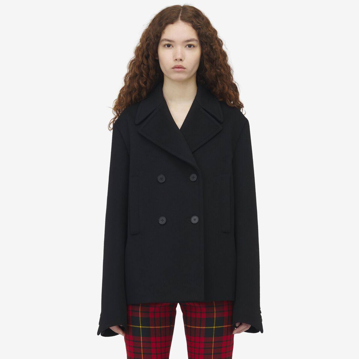 ALEXANDER MCQUEEN - Wool Felt Peacoat - Item 805810QKABE1000